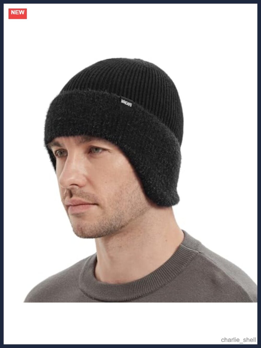 Fleece Lined Winter Beanie with Earflaps Unisex Outdoor Warm